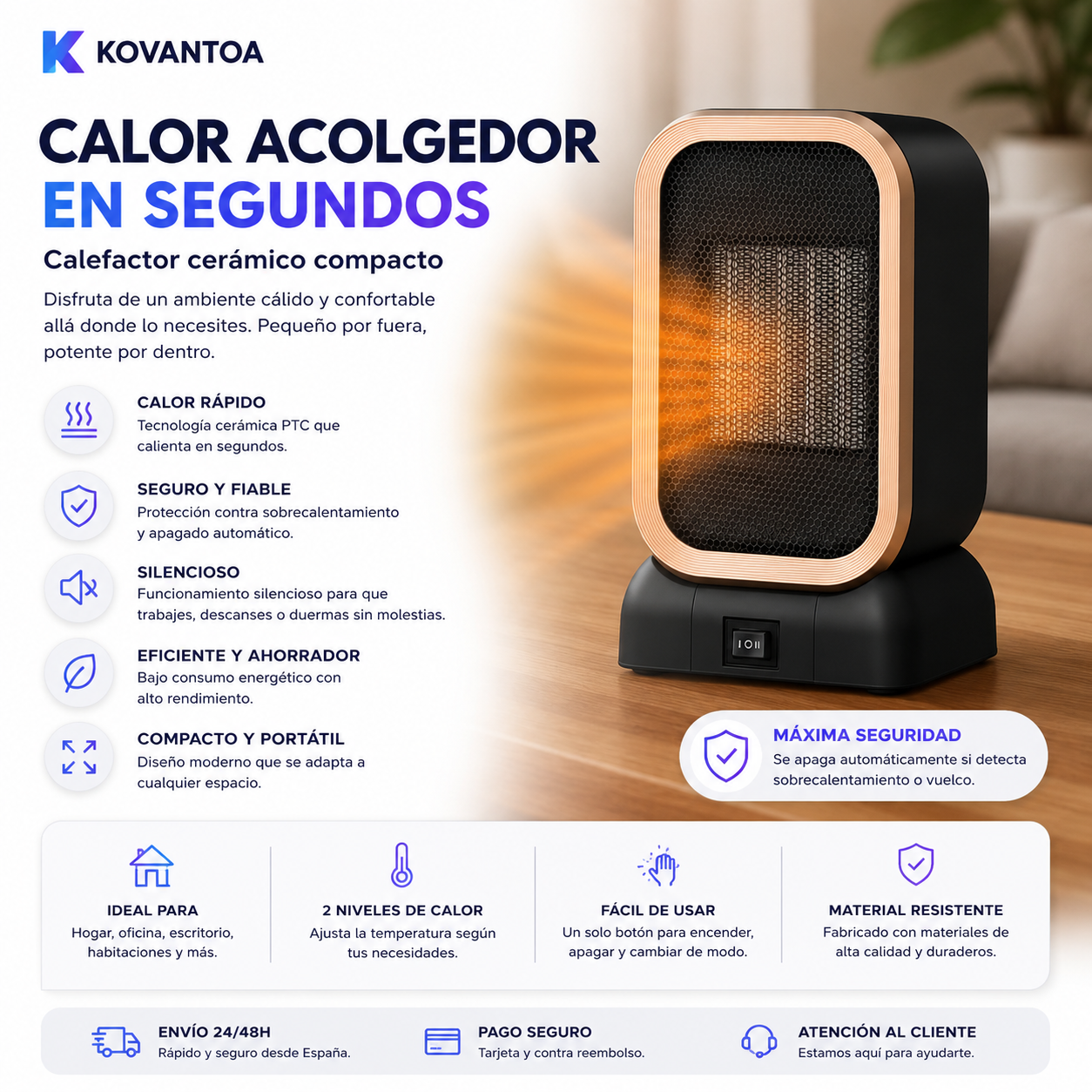 🔥 Calefactor Cerámico Portátil